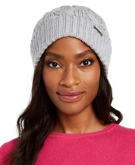 michael michael kors patchwork cable knit cuff hat|Michael Kors Cable Patchwork Cuff Beanie .